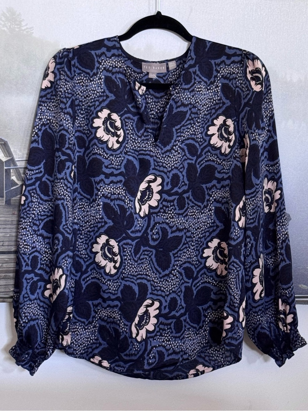 TED BAKER Bernot Dotti Floral Print Blouse